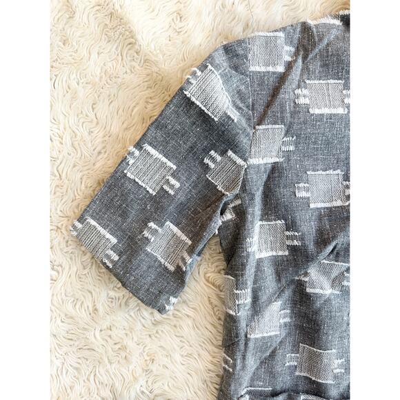 70s Grey & White Slub Knit Fringe Set - Picture 5 of 16